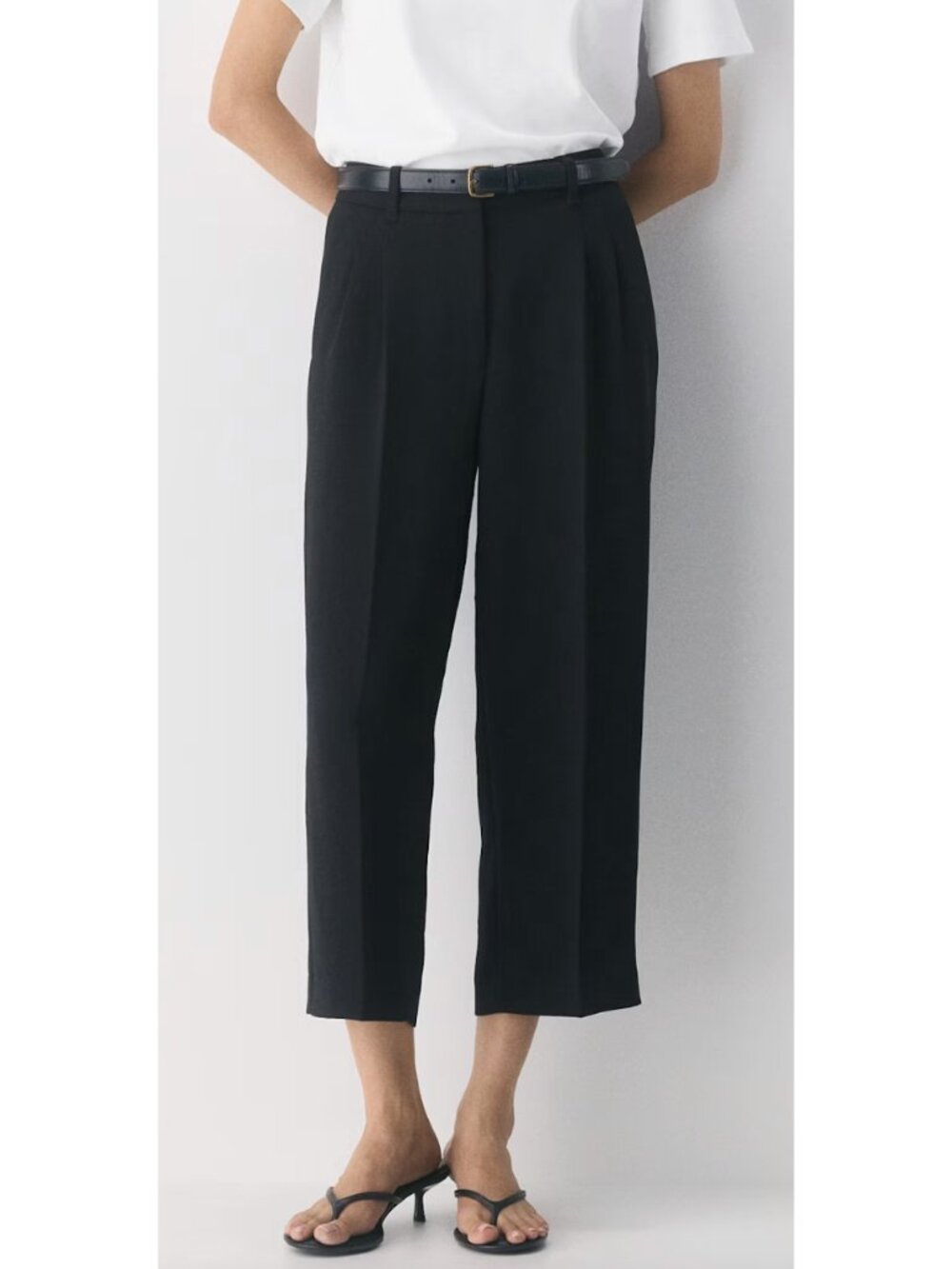 ARITZIA WILFRED The Effortless Pant Cropped Crepette Black 0 Minimalist Office